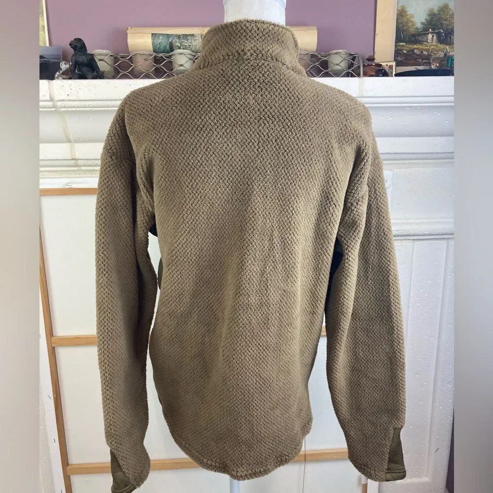 Vintage 1/4 zip textured jacket w/ quilted sides and cuffs oversized